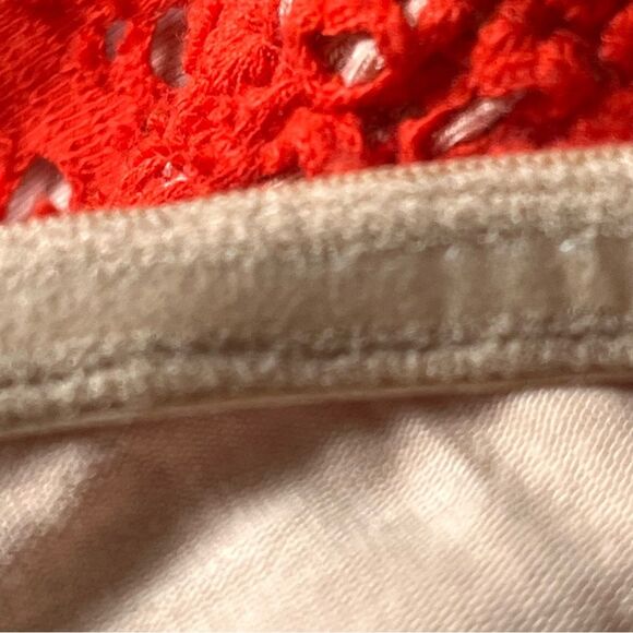 Free People Oceanside Crochet Strapless Mini Dress with Tie In Red Size Small - Picture 10 of 12